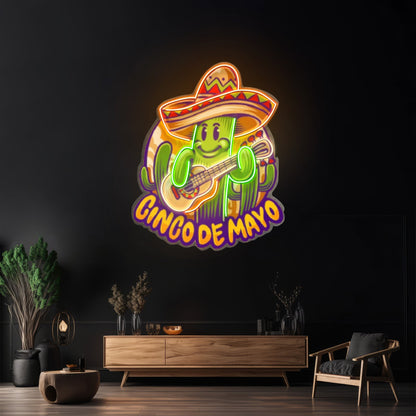 Inco De Mayo Cactus Mascot Led Neon Sign Light Custom Led Signs - Shineneon