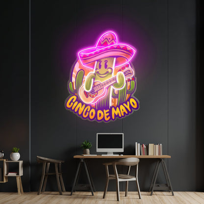 Inco De Mayo Cactus Mascot Led Neon Sign Light Custom Led Signs - Shineneon