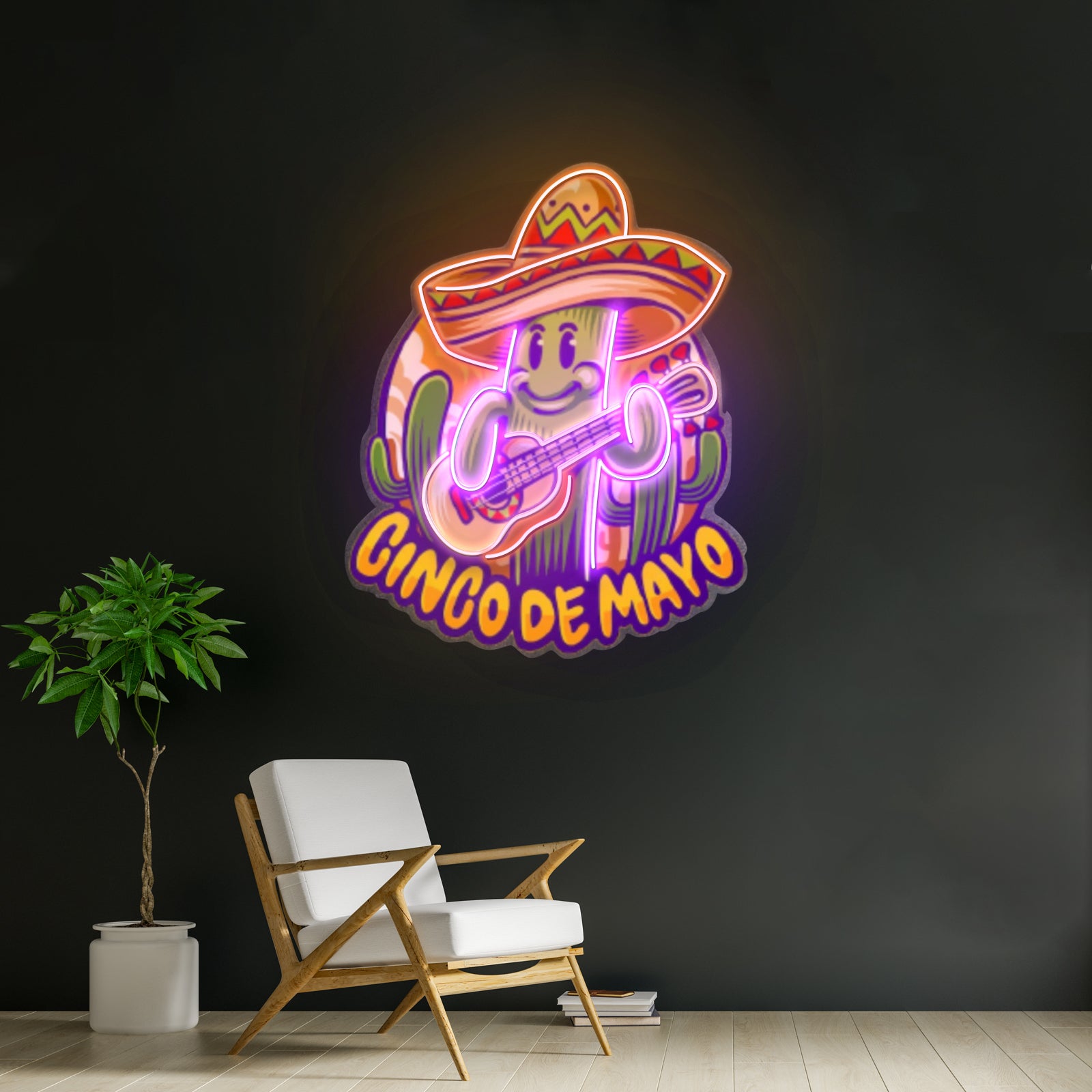 Inco De Mayo Cactus Mascot Led Neon Sign Light Custom Led Signs
