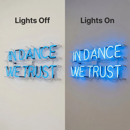 Indiana Wetrust LED Neon Sign - 06 Day Night Comparison