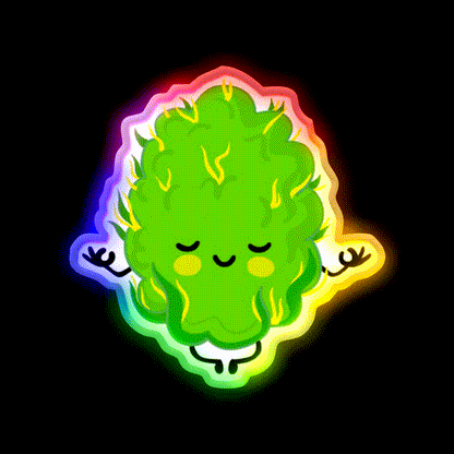 Indica Hemp Inspired Green Leaf Led Neon Sign Rgb Color - LED neon sign close-up detail