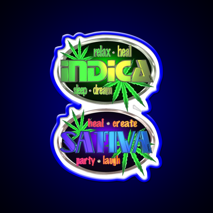 Indica Sativa Hemp Inspired Green Leaf Led Neon Sign Rgb Color - LED neon sign view 5