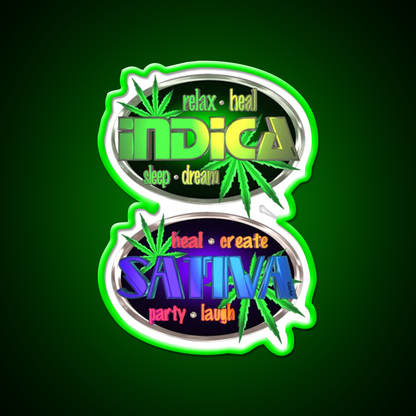 Indica Sativa Hemp Inspired Green Leaf Led Neon Sign Rgb Color - LED neon sign view 8