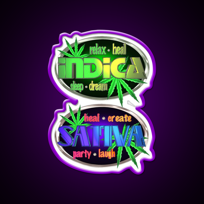 Indica Sativa Hemp Inspired Green Leaf Led Neon Sign Rgb Color - LED neon sign view 9