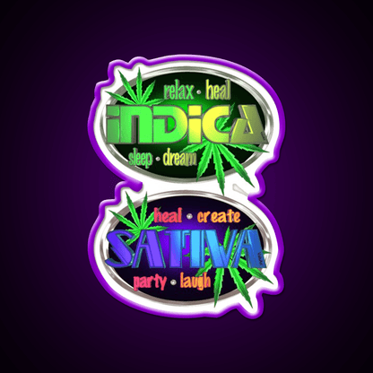Indica Sativa Hemp Inspired Green Leaf Led Neon Sign Rgb Color - Shineneon