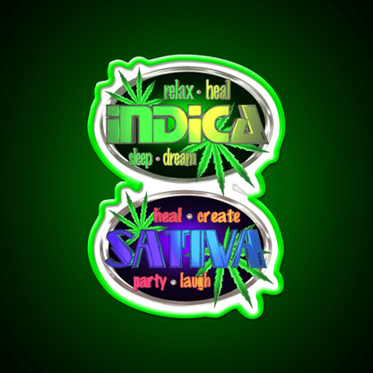 Indica Sativa Hemp Inspired Green Leaf Led Neon Sign Rgb Color - Shineneon