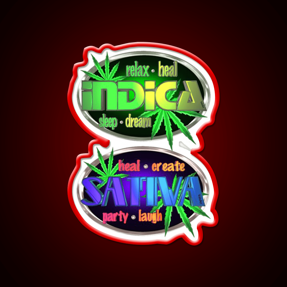 Indica Sativa Hemp Inspired Green Leaf Led Neon Sign Rgb Color - Shineneon