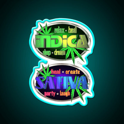 Indica Sativa Hemp Inspired Green Leaf Led Neon Sign Rgb Color - Shineneon