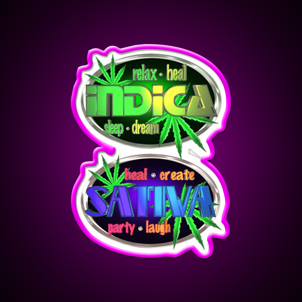 Indica Sativa Hemp Inspired Green Leaf Led Neon Sign Rgb Color - Shineneon