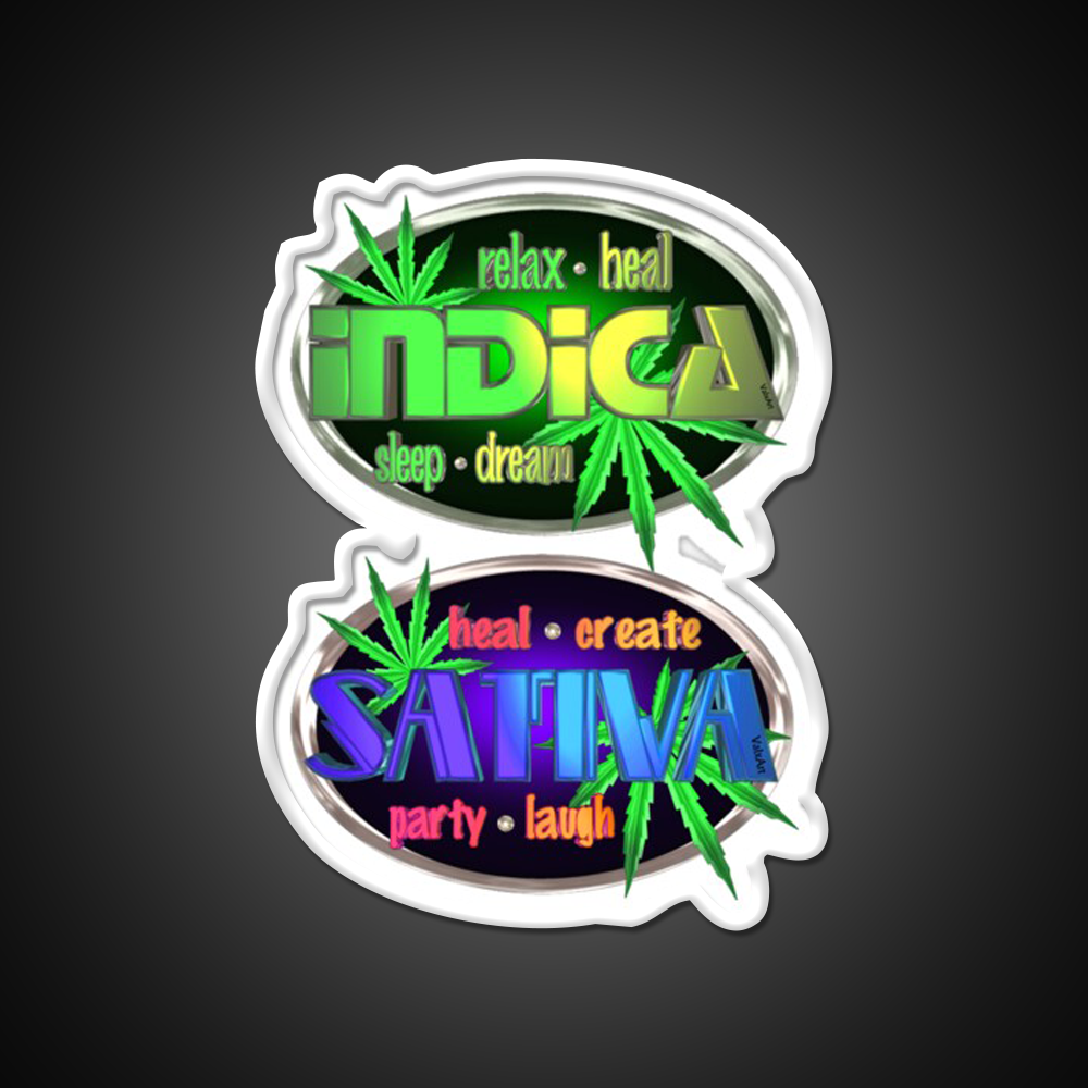 Indica Sativa Hemp Inspired Green Leaf Led Neon Sign Rgb Color - LED neon sign view 11