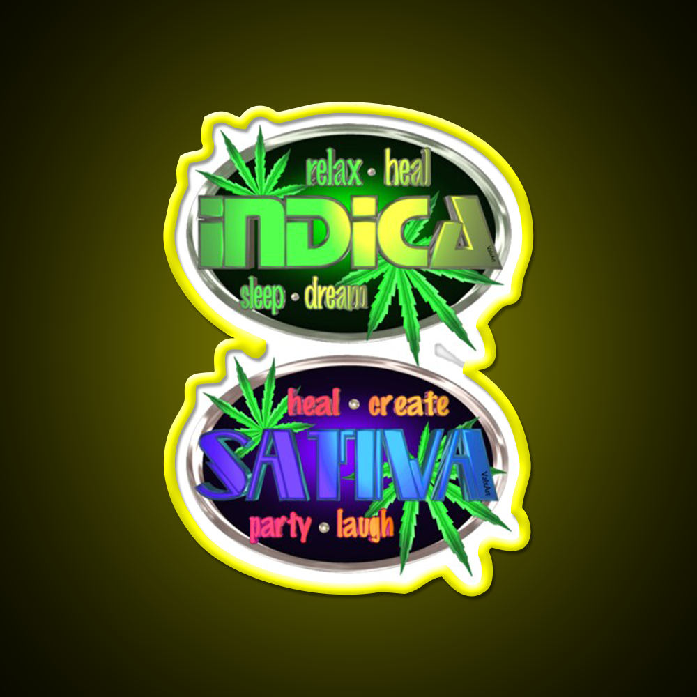 Indica Sativa Hemp Inspired Green Leaf Led Neon Sign Rgb Color - LED neon sign view 7