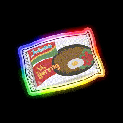Indomie Goreng Snack Food Led Neon Sign Rgb Color - LED neon sign close-up detail