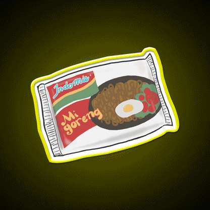 Indomie Goreng Snack Food Led Neon Sign Rgb Color - Custom LED neon sign front view