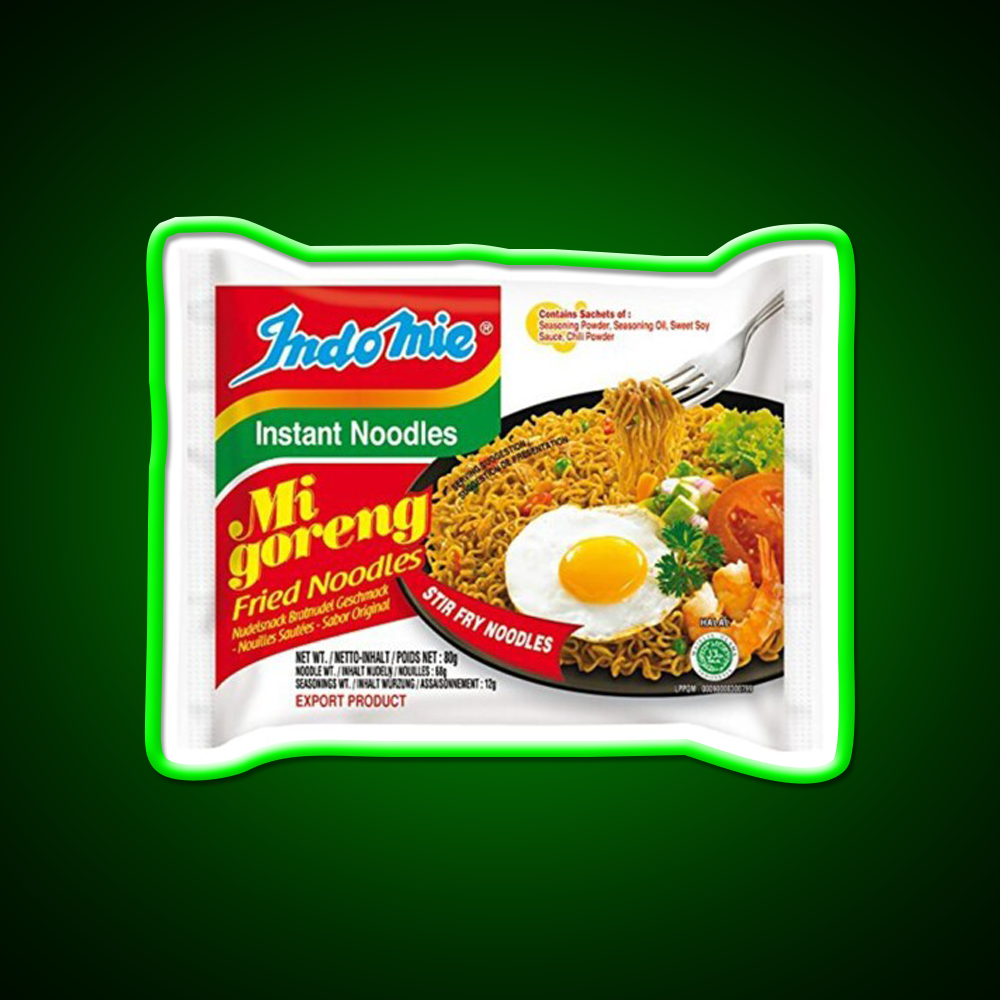 Indomie Original Flavour Fast Food Led Neon Sign For Burger Place Rgb Color