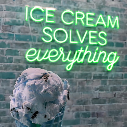 Indulge In Bliss Ice Cream Solves Everything Led Neon Sign | Shineneon