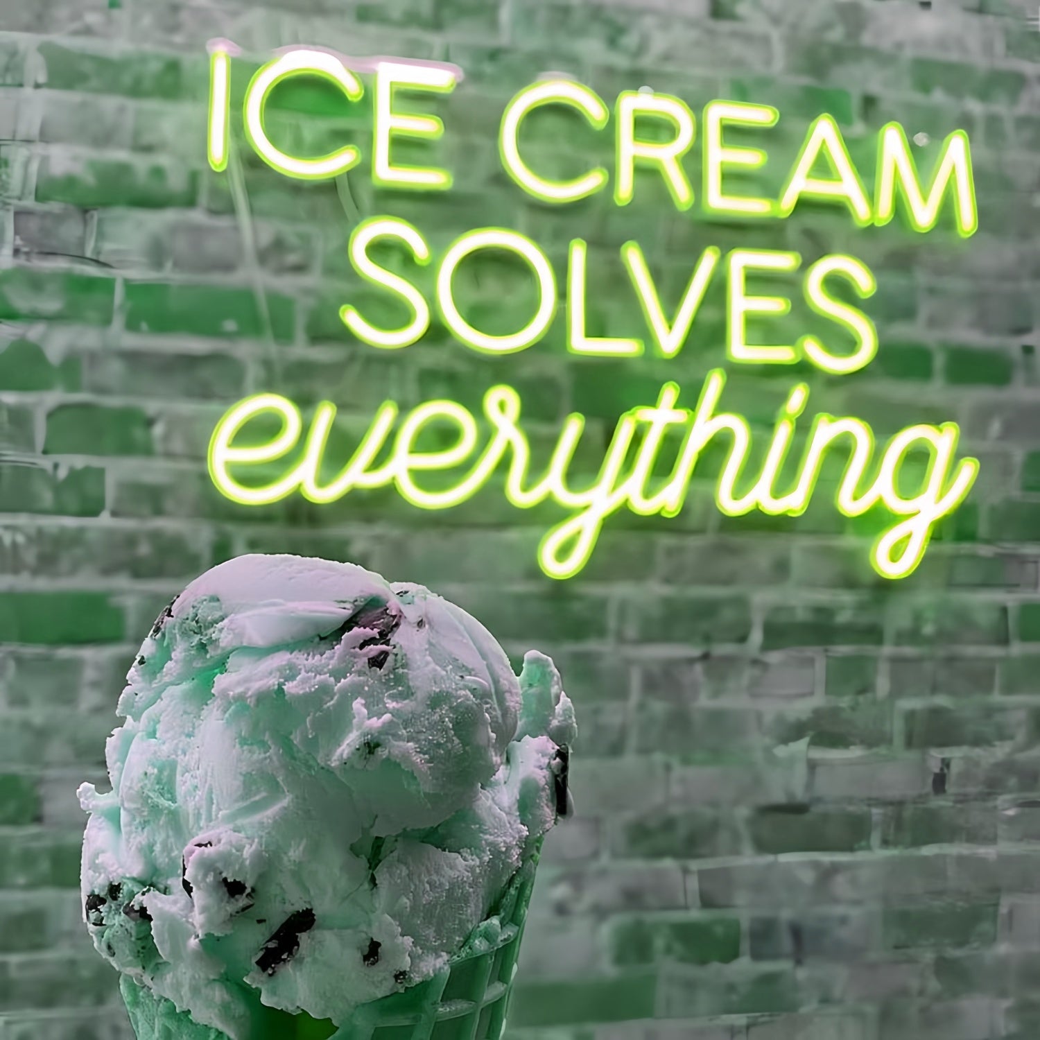 Indulge In Bliss Ice Cream Solves Everything Led Neon Sign | Shineneon