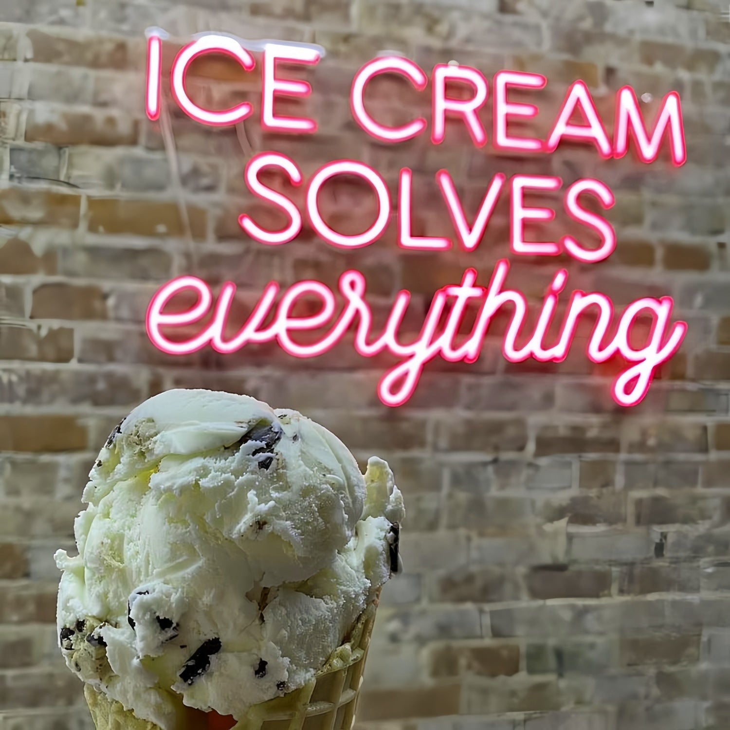 Indulge In Bliss Ice Cream Solves Everything Led Neon Sign | Shineneon