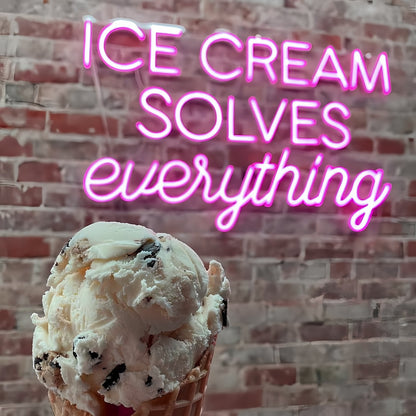 Indulge In Bliss Ice Cream Solves Everything Led Neon Sign | Shineneon