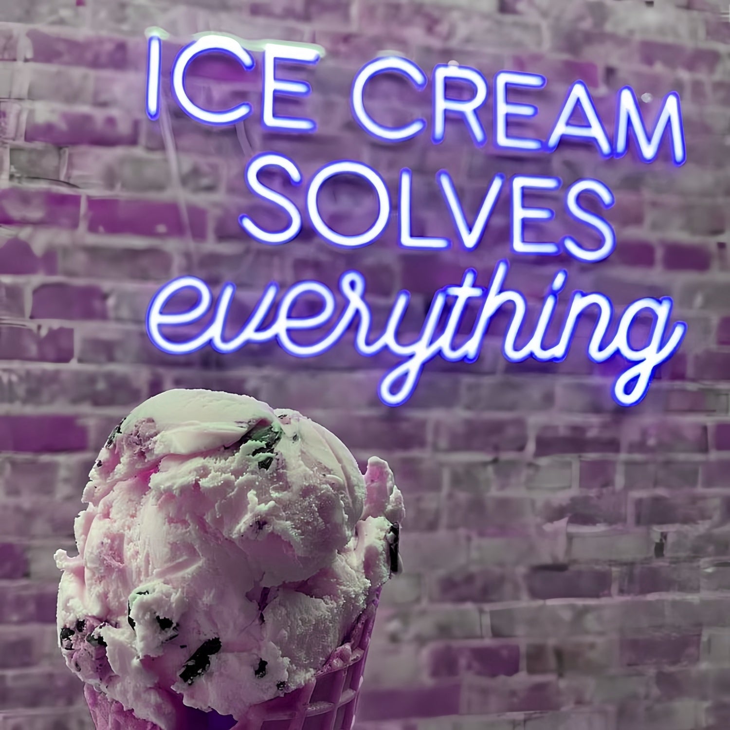 Indulge In Bliss Ice Cream Solves Everything Led Neon Sign | Shineneon