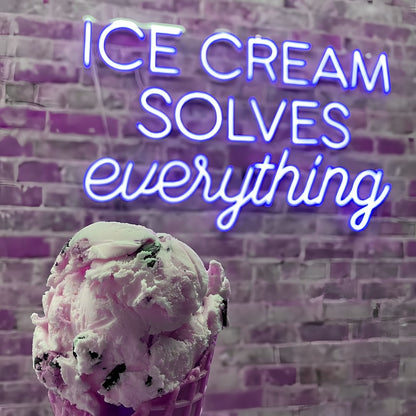 Indulge In Bliss Ice Cream Solves Everything Led Neon Sign | Shineneon
