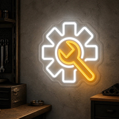 Industrial Gear Vintage LED Neon Sign - Shineneon