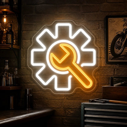 Industrial Gear Vintage LED Neon Sign - Shineneon