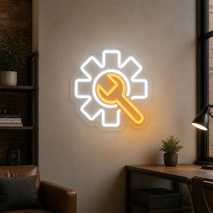 Industrial Gear Vintage LED Neon Sign - Shineneon