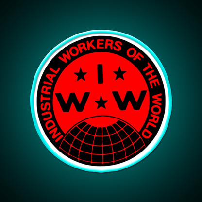 Industrial Workers Of The World Iww Logo Beer Bar Decor Led Neon Sign Rgb Color - Size and dimension reference