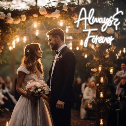 Ineonlife Always Forever Neon Sign White Letter Led Neon Light | Shineneon