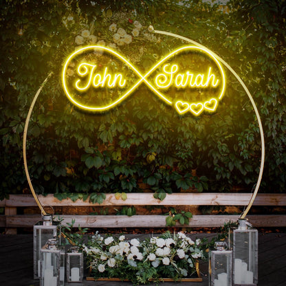 Infinite Shape Wedding Led Neon Sign With Your First Names | Shineneon