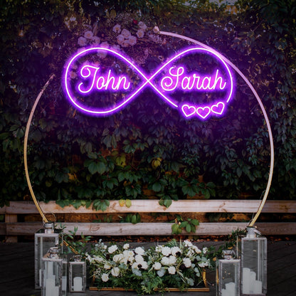 Infinite Shape Wedding Led Neon Sign With Your First Names | Shineneon