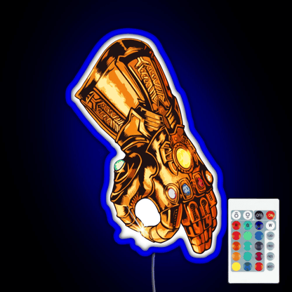 Infinity Gauntlet Circle Game Rgb Led Neon Sign Pop Wall Art