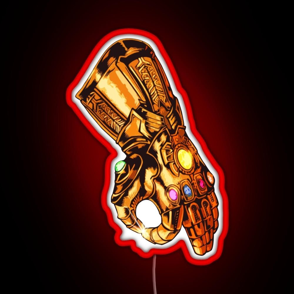 Infinity Gauntlet Circle Game Rgb Led Neon Sign Pop Wall Art - Shineneon