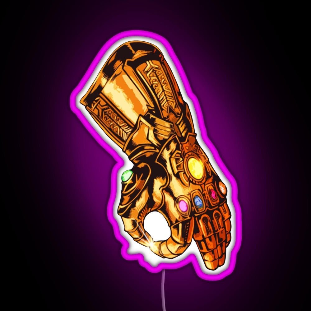 Infinity Gauntlet Circle Game Rgb Led Neon Sign Pop Wall Art - Shineneon