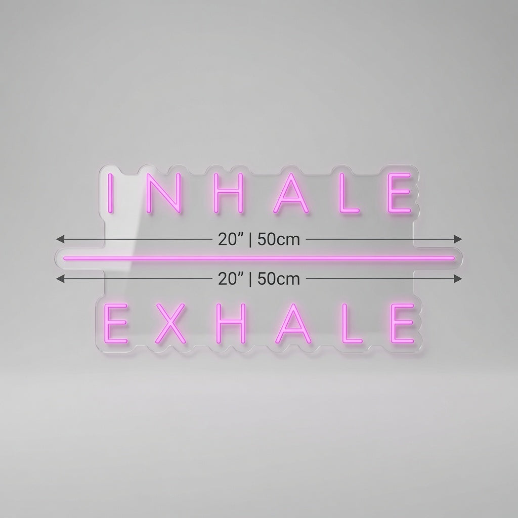 Inhale Exhale LED Neon Sign Home Wall Art - 04 Size Image