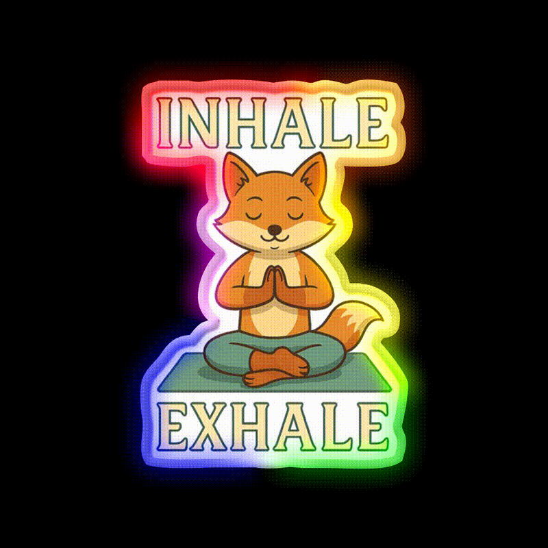 Inhale Exhale Yoga Led Neon Sign For Wellness Space Rgb Color