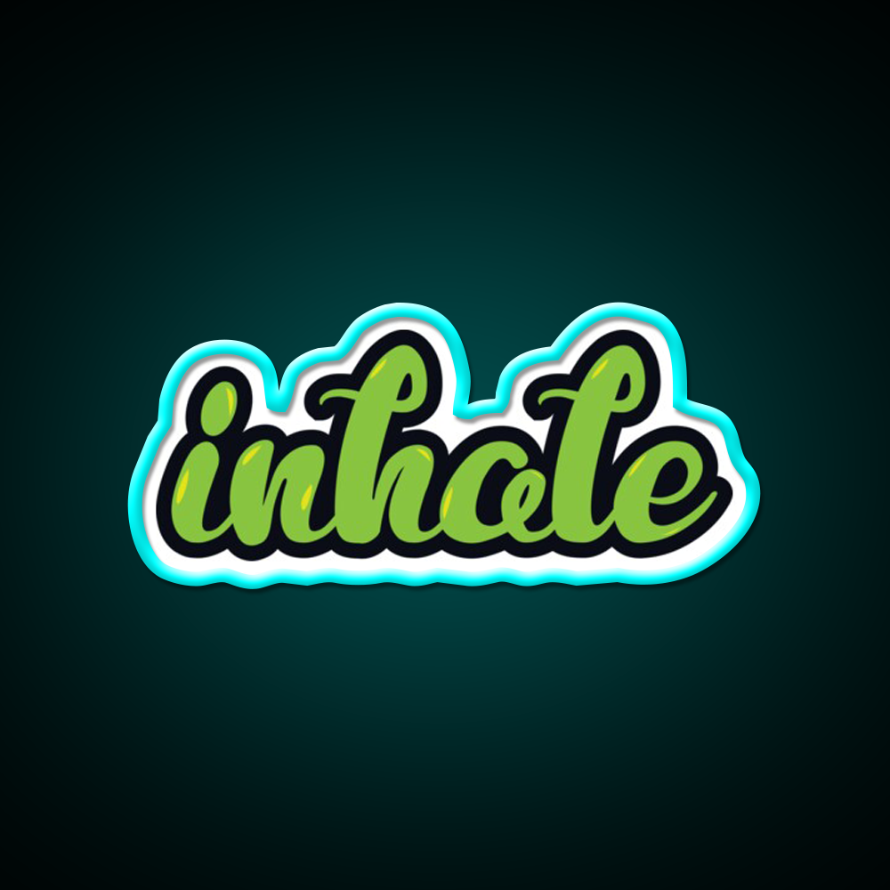 Inhale Hemp Inspired Green Leaf Led Neon Sign Rgb Color - Size and dimension reference