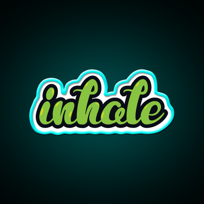Inhale Hemp Inspired Green Leaf Led Neon Sign Rgb Color - Size and dimension reference