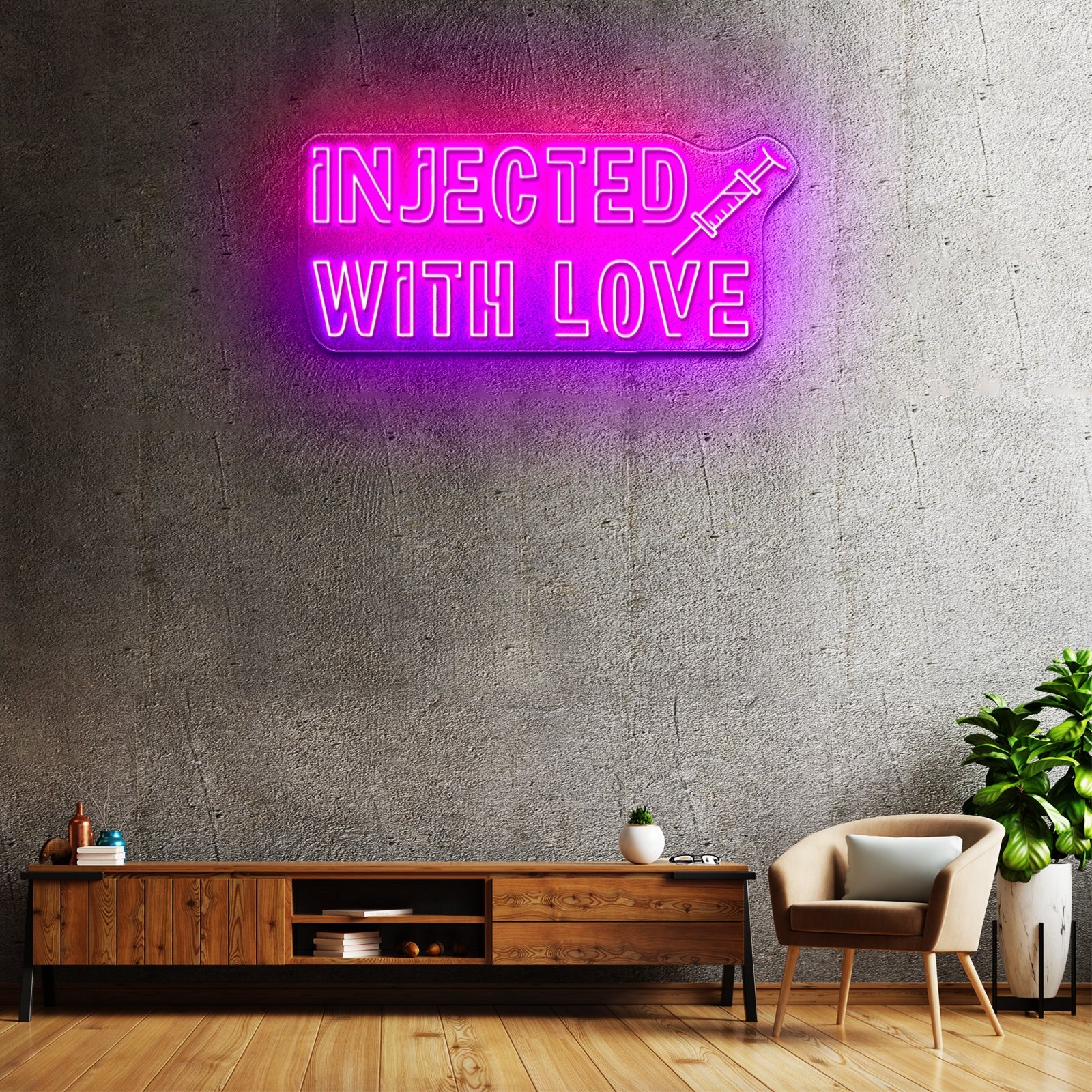 Injected With Love Neon Sign Led Signs For Room - Shineneon