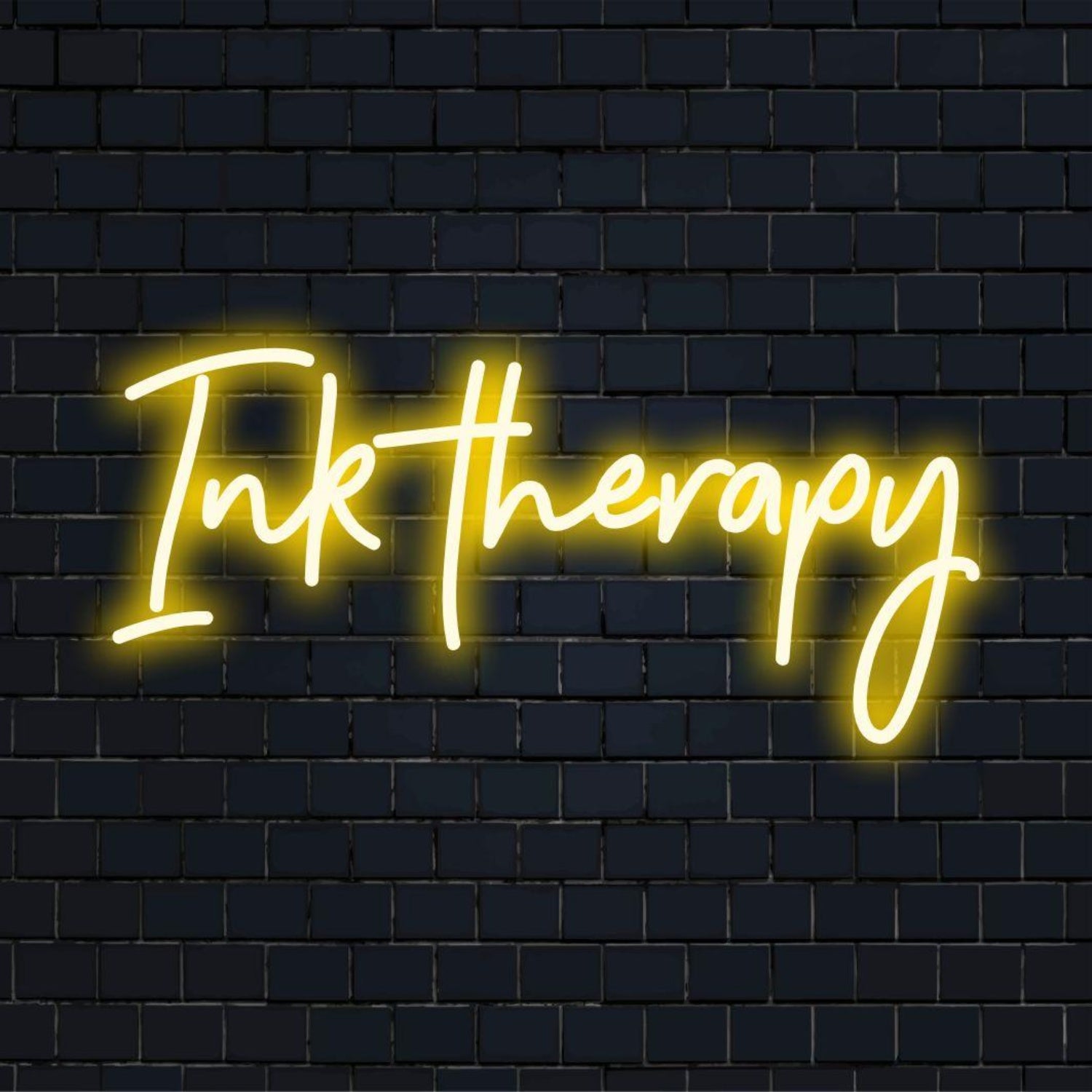 Ink Therapy Custom Yellow Glow Led Neon Sign For Tattoo Studio Art Studio Wall Decor | Shineneon