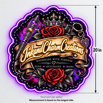 Inkandcharmcreations Custom LED Neon Sign | cc27f37a647b0d909e8b1eecf74ea78f1b6ae3d4757e232ed5acb0dfa665c404 | dimensions