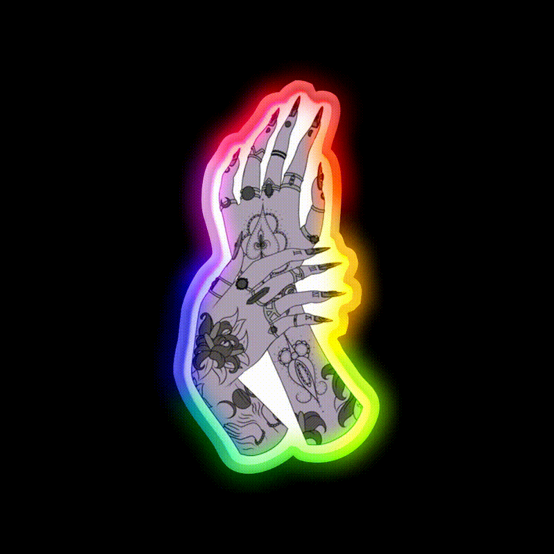 Inked And Nailed Nail Salon Led Neon Sign Rgb Color - LED neon sign close-up detail