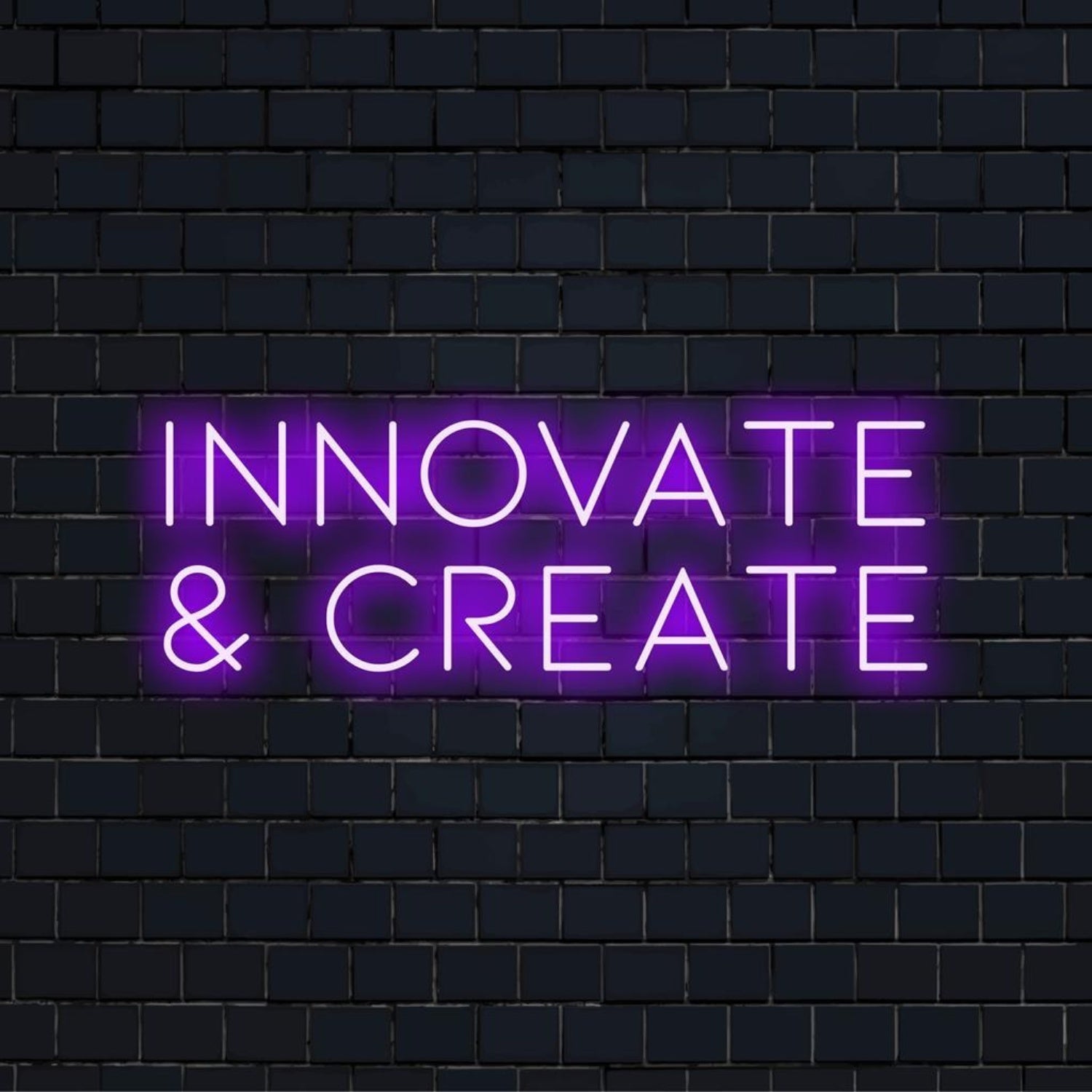 Innovate Create Purple Glow Clean - Line Led Neon Sign Office Studio Decor - Shineneon