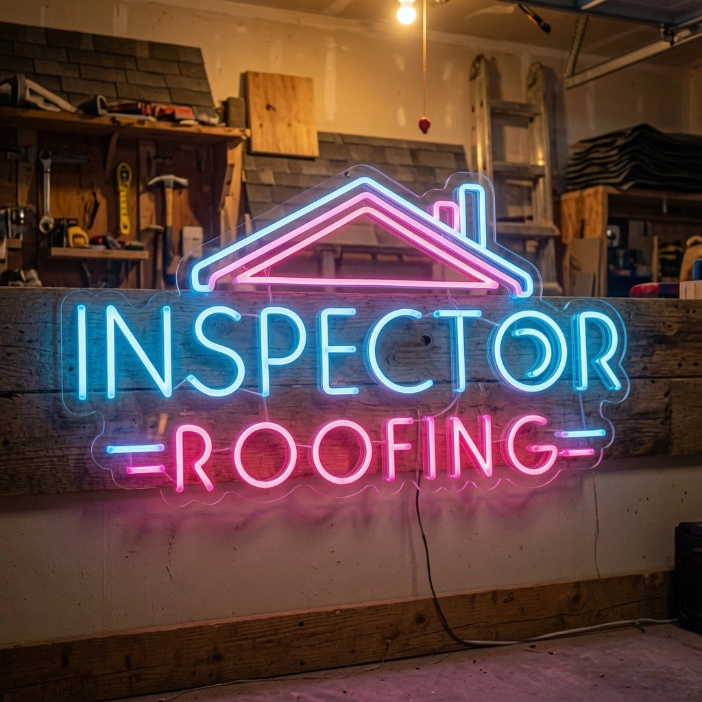 Inspection Roofing LED Neon Sign - 03 Real Lifestyle Scene