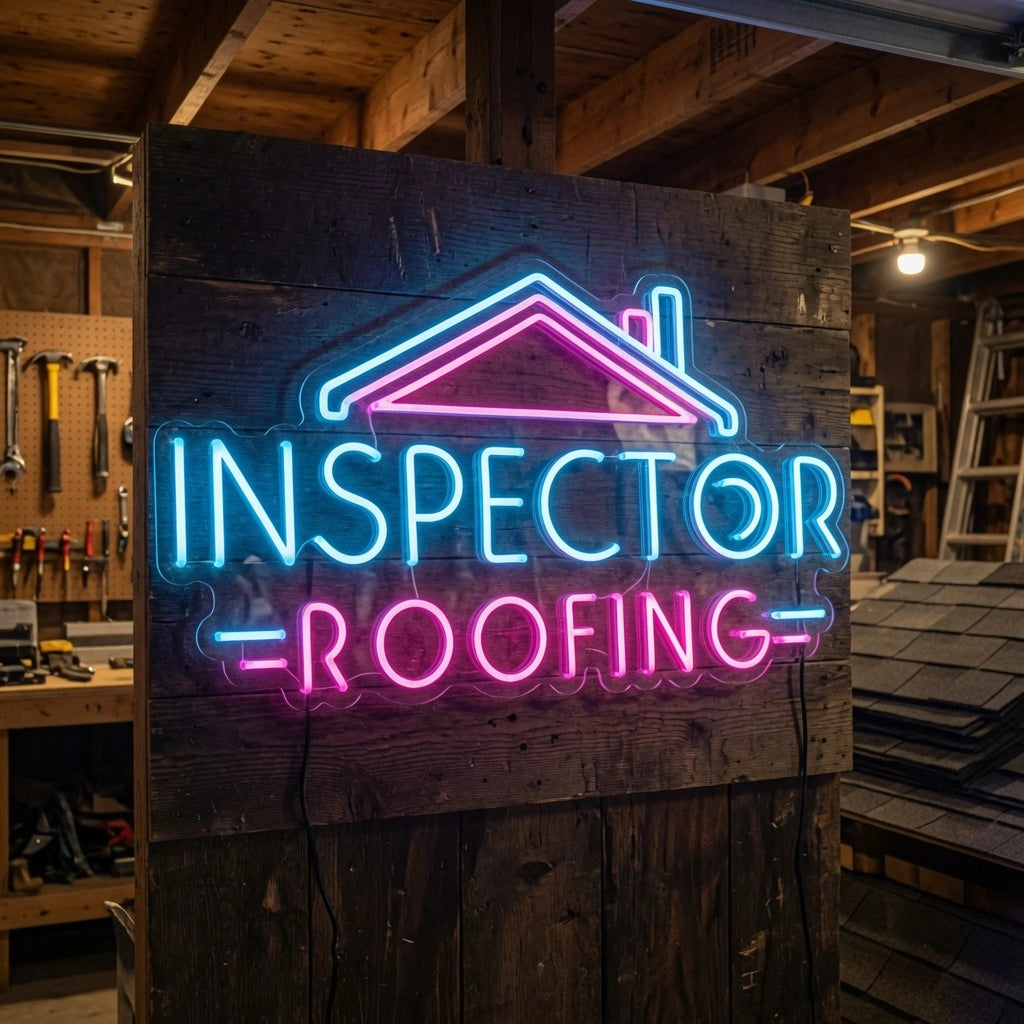 Inspector Roofing LED Neon Sign - 03 Real Lifestyle Scene
