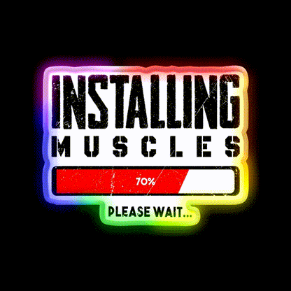 Installing Muscles Please Wait Gym Fitness Led Neon Sign Gym Room Sign Rgb Color - LED neon sign close-up detail