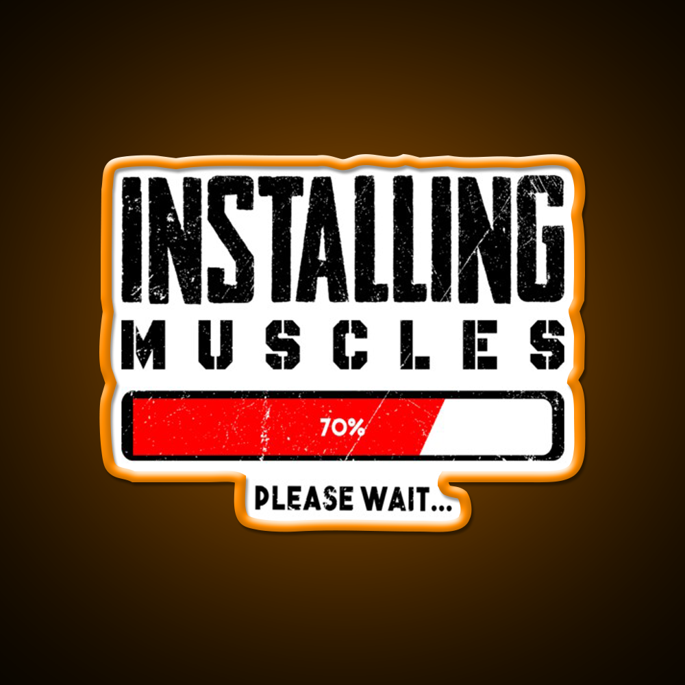 Installing Muscles Please Wait Gym Fitness Led Neon Sign Gym Room Sign Rgb Color - LED neon sign view 6