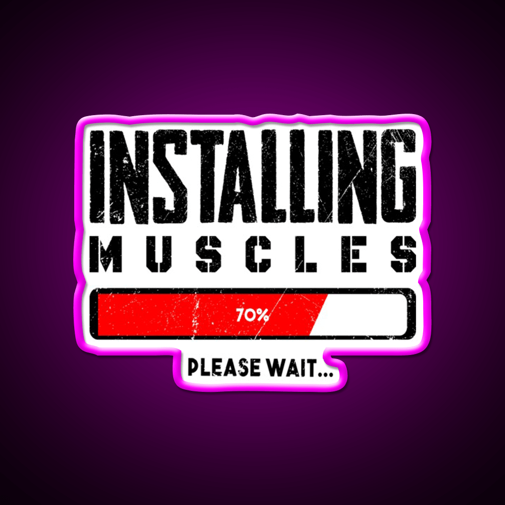 Installing Muscles Please Wait Gym Fitness Led Neon Sign Gym Room Sign Rgb Color - Shineneon