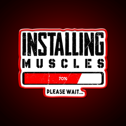Installing Muscles Please Wait Gym Fitness Led Neon Sign Gym Room Sign Rgb Color - Shineneon