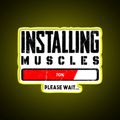 Installing Muscles Please Wait Gym Fitness Led Neon Sign Gym Room Sign Rgb Color - Shineneon